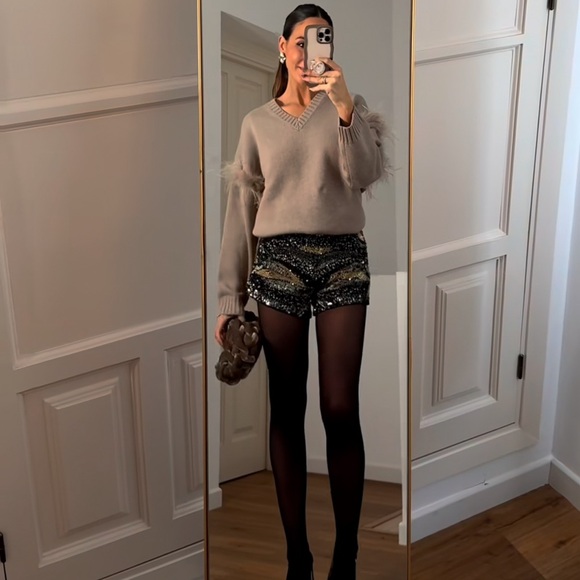 NWT ZARA SEQUIN SHORTS - Picture 3 of 16